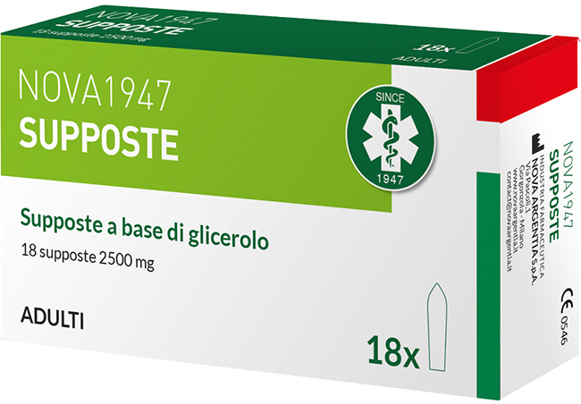 NOVA1947 GLICEROLO 2500MG SUPPOSTE ADULTI 18 PEZZI - Farma Nice