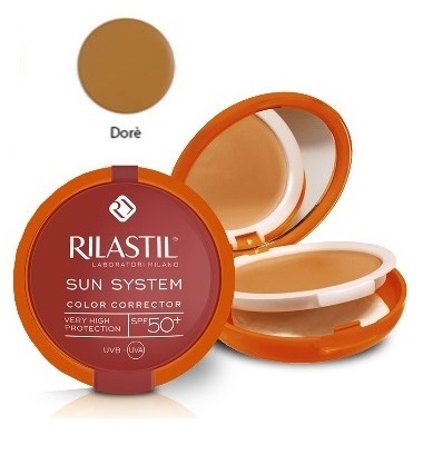 RILASTIL SUN SYSTEM PHOTO PROTECTION THERAPY SPF50+ COMPATTO DORE' 10 ML - Farma Nice