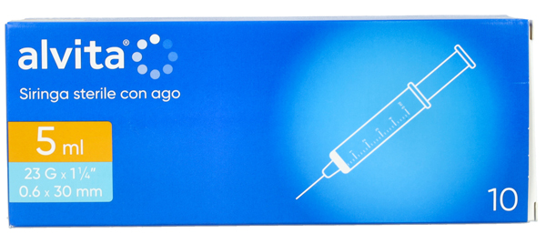 ALVITA SIRINGA 5 ML 23 GAUGE 10 PEZZI - Farma Nice