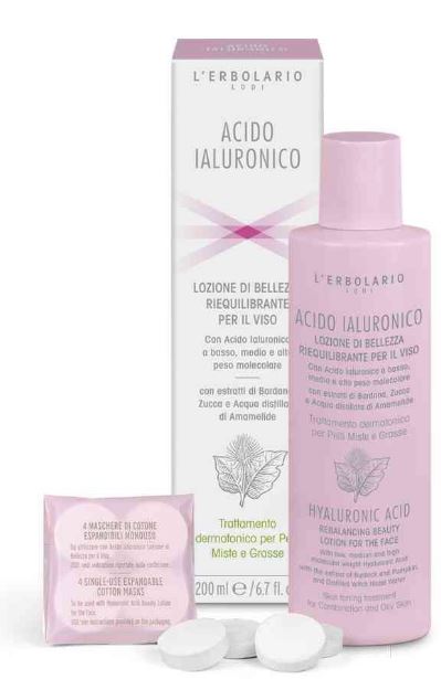 ACIDO IALURONICO LOZIONE DI BELLEZZA RIEQUILIBRANTE VISO PELLI MISTE E GRASSE 200 ML - Farma Nice