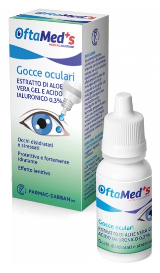 OFTAMED'S GOCCE OCULARI OCCHI DISIDRATATI E STRESSATI ESTRATTO ALOE VERA GEL E ACIDO IALURONICO 0,3% 10 ML - Farma Nice