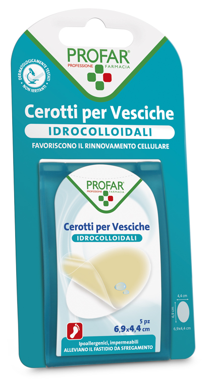 CEROTTO IDROCOLLOIDALE PROFAR 69X44 5 PEZZI - Farma Nice