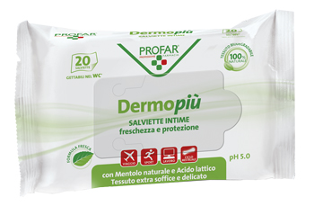 DERMO PIU' SALVIETTE INTIME 20 PEZZI PROFAR - Farma Nice
