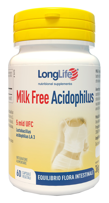 LONGLIFE MILK FREE ACIDOPHILUS 60 CAPSULE VEGETALI - Farma Nice