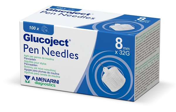 AGO PER PENNA DA INSULINA GLUCOJECT 8 MM GAUGE 32 100 PEZZI - Farma Nice