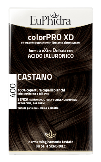 EUPHIDRA COLORPRO XD 400 CASTANO GEL COLORANTE CAPELLI IN FLACONE + ATTIVANTE + BALSAMO + GUANTI - Farma Nice