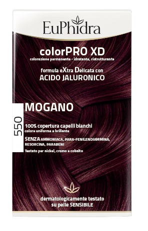 EUPHIDRA COLORPRO XD 550 MOGANO GEL COLORANTE CAPELLI IN FLACONE + ATTIVANTE + BALSAMO + GUANTI - Farma Nice