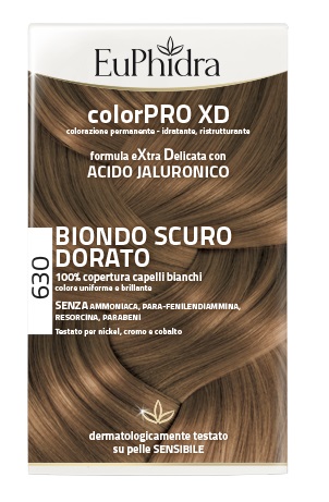 EUPHIDRA COLORPRO XD 630 BIONDO SCURO DORATO GEL COLORANTE CAPELLI IN FLACONE + ATTIVANTE + BALSAMO + GUANTI - Farma Nice