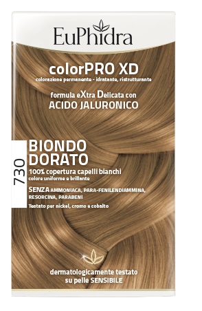 EUPHIDRA COLORPRO XD 730 BIONDO DORATO GEL COLORANTE CAPELLI IN FLACONE + ATTIVANTE + BALSAMO + GUANTI - Farma Nice