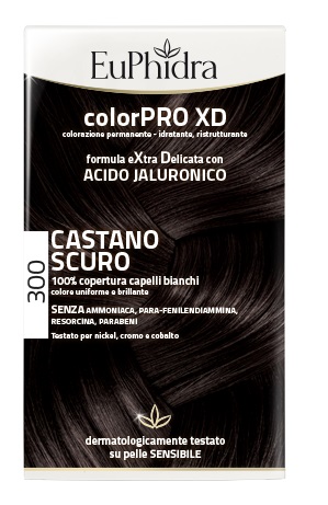 EUPHIDRA COLORPRO XD 300 CASTANO SCURO GEL COLORANTE CAPELLI IN FLACONE + ATTIVANTE + BALSAMO + GUANTI - Farma Nice