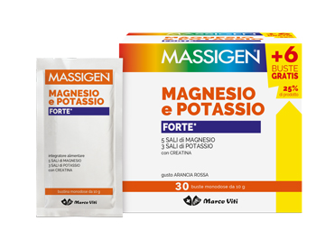 MASSIGEN MAGNESIO E POTASSIO FORTE 24 BUSTINE + 6 GRATIS - Farma Nice