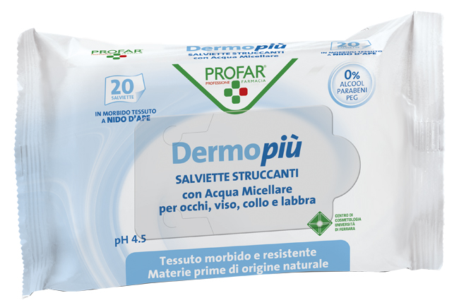DERMO PIU' SALVIETTINE STRUCCANTI 20 PEZZI PROFAR - Farma Nice