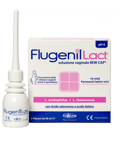 FLUGENIL LACT SOLUZIONE VAGINALE INTERNA A BASE DI FERMENTI LATTICI 3 FLACONI DA 50 ML + 3 APPLICATORI MONOUSO - Farma Nice