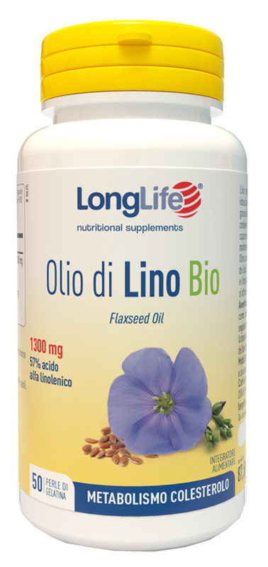 LONGLIFE OLIO DI LINO BIO 50 PERLE DI GELATINA - Farma Nice