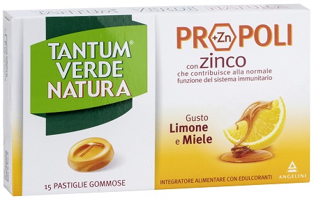 TANTUM VERDE NATURA 15 PASTIGLIE GOMMOSE LIMONE & MIELE - Farma Nice
