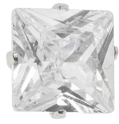 ORECCHINO ZIRCONE QUAD BIANCO 6 - Farma Nice