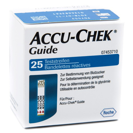STRISCE MISURAZIONE GLICEMIA ACCU-CHEK GUIDE 25 PEZZI CONFEZIONE RETAIL - Farma Nice