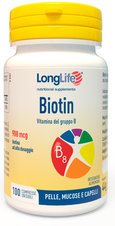 LONGLIFE BIOTIN 900 MCG 100 COMPRESSE - Farma Nice