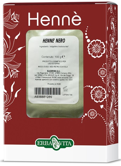 HENNE COLORANTE CAPELLI NERO 100 G - Farma Nice