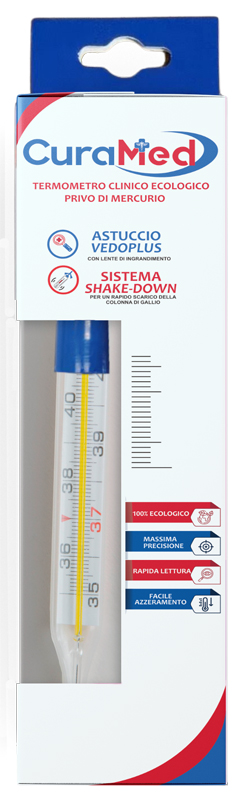 TERMOMETRO CLINICO OVALE AL GALLIO CON AGITATORE CURATERM - Farma Nice