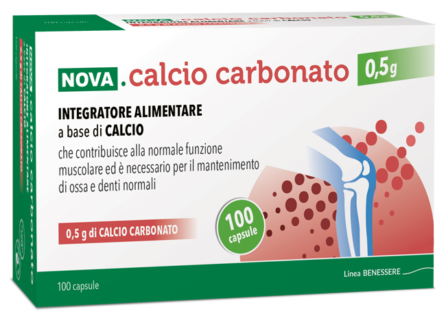NOVA CALCIO CARBONATO 0,5 G 100 CAPSULE - Farma Nice