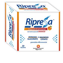 RIPRESA 30BUST 10G INTEGRATORE ALIMENTARE DI MAGNESIO E POTASSIO BUSTINE EFFERVESCENTI UTILE NEGLI STATI DI STANCHEZZA - Farma Nice