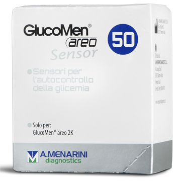 STRISCE GLUCOMEN AREO SENSOR PER ANALISI DEL GLUCOSIO 50 PEZZI - Farma Nice