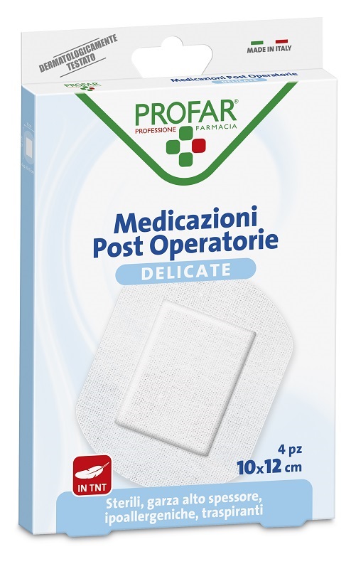 MEDICAZIONE POST OPERATORIA STERILE GARZA ANTIADERENTE 10X12 CM 4 PEZZI PROFAR - Farma Nice
