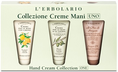 CREME MANI UNO COLLEZIONE CON CREMA MANI LIMONE 30 ML + CREMA MANI E UNGHIE OLIO D'OLIVA 30 ML + ALL'OLIO DI ARGAN CREMA MANI 30 ML - Farma Nice