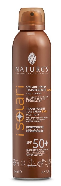 NATURES I SOLARI SPRAY TRASPARENTE BAMBINI SPF50+ 200 ML - Farma Nice