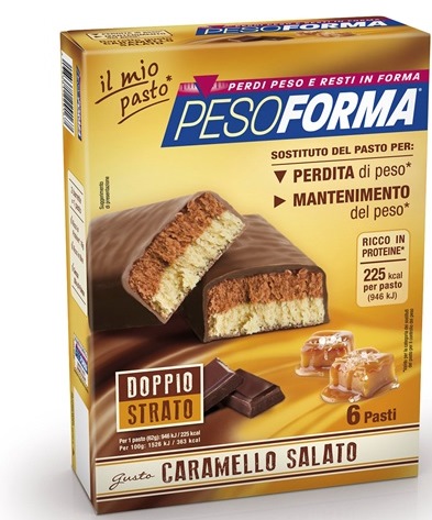 PESOFORMA BARRETTA AL CARAMELLO SALATO 12 PEZZI DA 31 G - Farma Nice