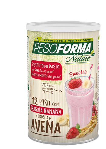 PESOFORMA NATURE SMOOTHIE FRAGOLA BANANA POLVERE 420 G - Farma Nice