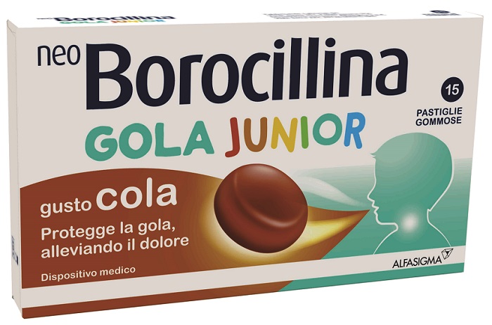 NEOBOROCILLINA GOLA JUNIOR 15 PASTIGLIE GUSTO COLA - Farma Nice