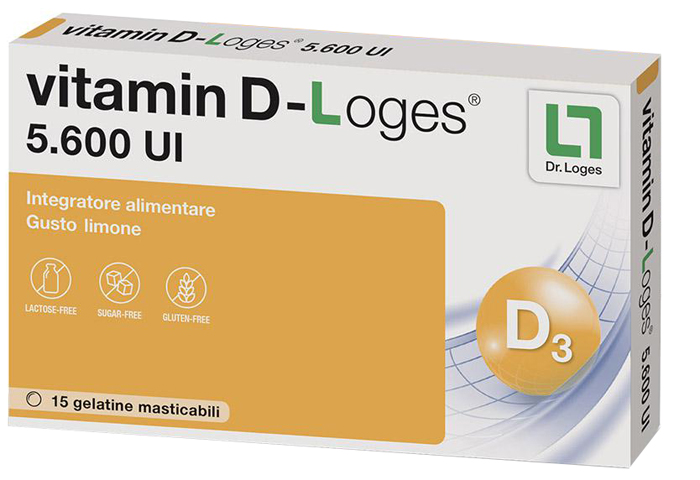 VITAMIN D-LOGES 15 GELATINE MASTICABILI GUSTO LIMONE - Farma Nice
