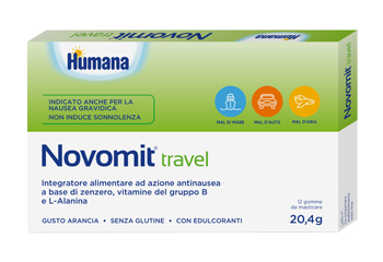 NOVOMIT TRAVEL 12 GOMME DA MASTICARE GUSTO ARANCIA - Farma Nice