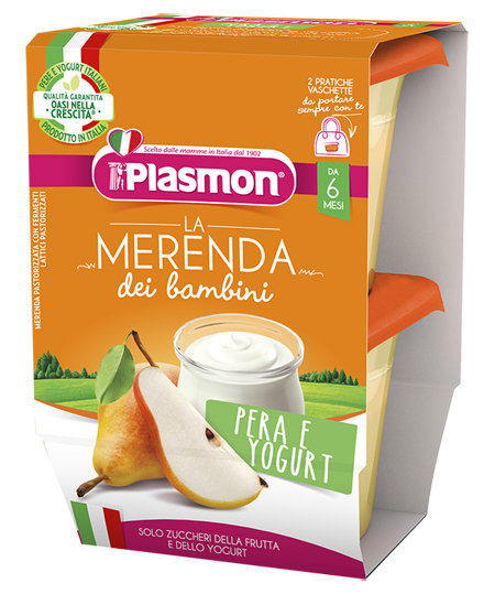 PLASMON LA MERENDA DEI BAMBINI SAPORI DI NATURA PERA YOGURT ASETTICO 2 X 120 G - Farma Nice