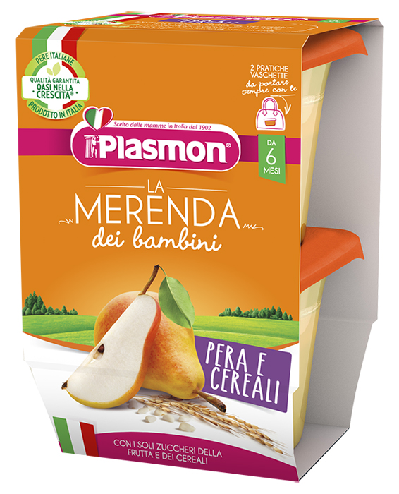 PLASMON LA MERENDA DEI BAMBINI SAPORI DI NATURA PERA CEREALI ASETTICO 2 X 120 G - Farma Nice