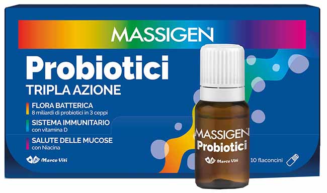 MASSIGEN PROBIOTICI 10 FLACONCINI X 8 ML PREZZO PIENO - Farma Nice