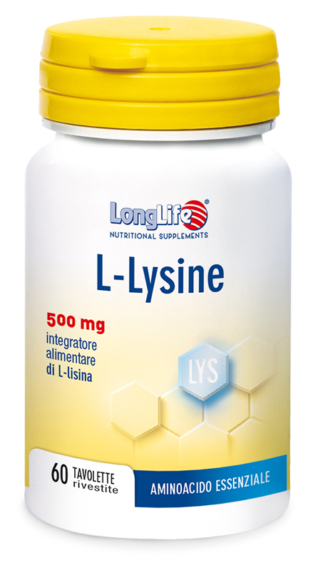 LONGLIFE L-LYSINE 500MG 60 TAVOLETTE RIVESTITE DA 860 MG - Farma Nice