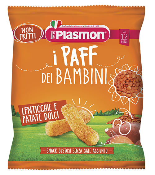 PLASMON DRY SNACK PAFF LENTICCHIE-PATATA DOLCE 15 G - Farma Nice