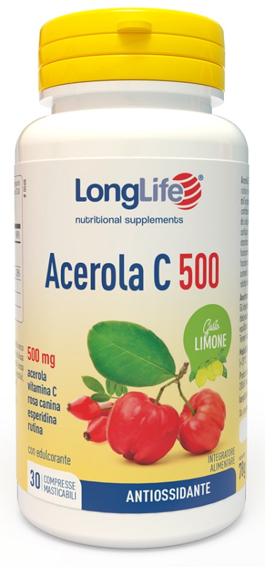 LONGLIFE ACEROLA C500 LIMONE 30 COMPRESSE MASTICABILI - Farma Nice