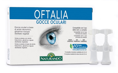 GOCCE OCULARI MONODOSE OFTALIA 2 STRIP DA 5 FIALE DA 0,5 ML - Farma Nice