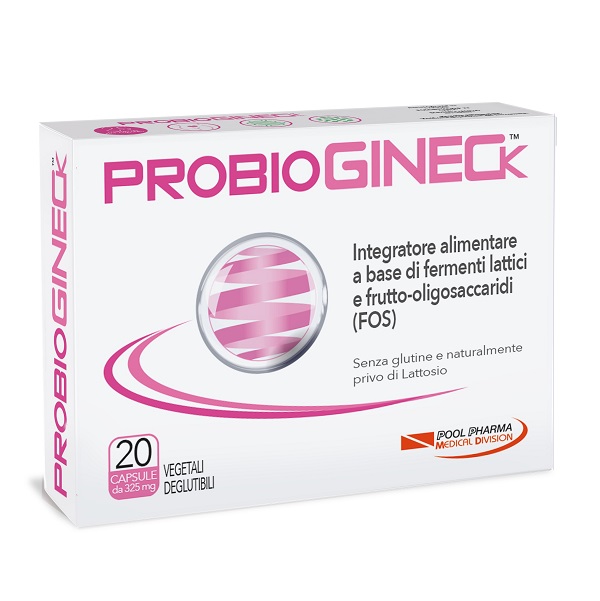 PROBIOGINECK 20 CAPSULE VEGETALI DEGLUTIBILI DA 325 MG SENZA GLUTINE NATURALMENTE PRIVO DI LATTOSIO - Farma Nice