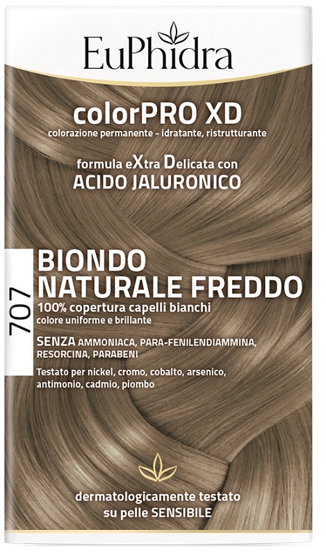 EUPHIDRA COLORPRO XD 707 BIONDO NATURALE F COLORE + ATTIVANTE + BALSAMO + CUFFIA + GUANTI - Farma Nice