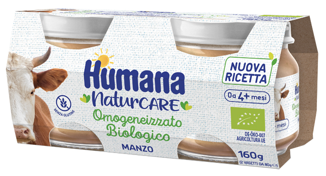 HUMANA OMOGENEIZZATO MANZO BIOLOGICO 2 PEZZI 80 G - Farma Nice