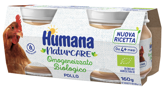 HUMANA OMOGENEIZZATO POLLO BIOLOGICO 2 PEZZI 80 G - Farma Nice