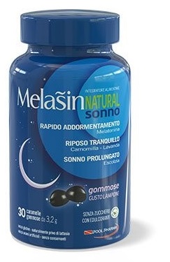 MELASIN NATURAL SONNO 1MG 30 CARAMELLE GOMMOSE GUSTO LAMPONE - Farma Nice