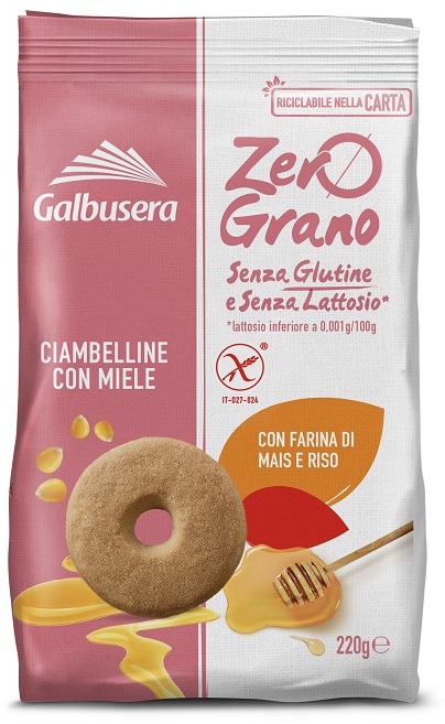 ZEROGRANO FROLLINI CIAMBELLINE MIELE 220 G - Farma Nice