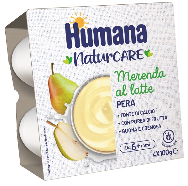 HUMANA MERENDA AL LATTE PERA 4 PEZZI DA 100 G - Farma Nice