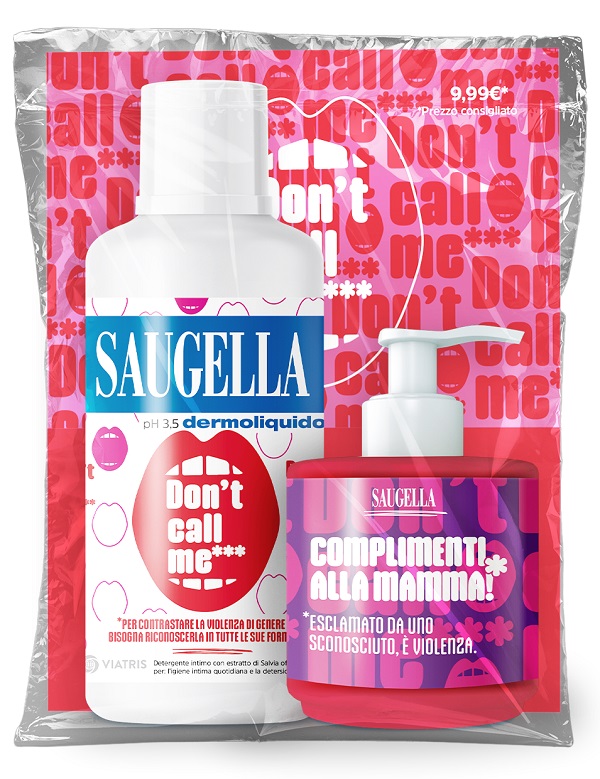 SAUGELLA BUNDLE DERMOLIQUIDO DON'T CALL ME 1 SAUGELLA DERMOLIQUIDO 500 ML CON ETICHETTA EDIZIONE LIMITATA + 1 MINISIZE SAMPLE CON PUMP 150 ML - Farma Nice